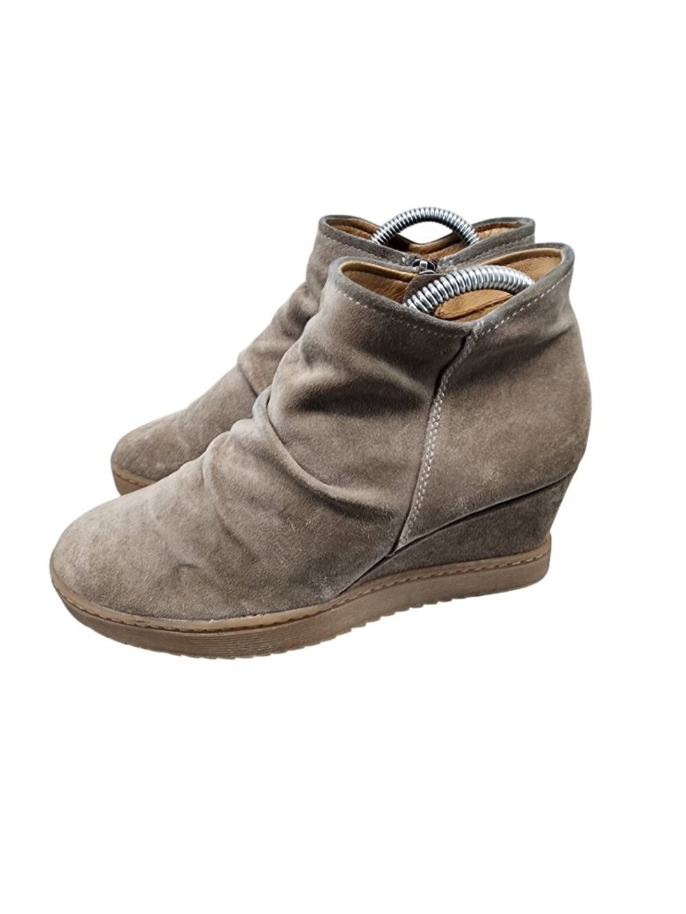 Sofft Shoes Womens Size 8 Tan Suede Wedge Ankle Boots *Read*